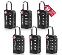 OW-Travel Lucchetto Combinazione Valigia TSA 4 Cifre per Valigie e Bagagli da Viaggio. Lucchetto con Combinazione per Armadietto Palestra. Serratura a Combinazione Nero 6 Pezzi