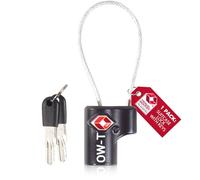 OW-Travel Lucchetto per Valigia con Cavo in Acciaio e Chiave per Valigie e Bagagli da Viaggio. Lucchetto TSA Piccolo con Chiave per Armadietto Zaino. Lucchetti TSA per USA. Serratura Nera, 1 Pezzo