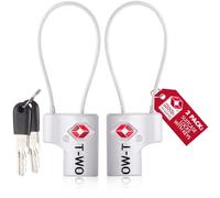 OW-Travel Lucchetto TSA Cavo con Chiave per Valigie, Bagagli da Viaggio. Lucchetto Filo Acciaio Piccolo con Chiave per Armadietto Palestra. Lucchetti TSA USA Argento 2 Pezzi