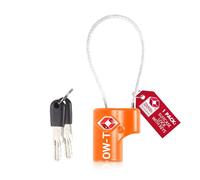 OW-Travel Lucchetto TSA Cavo con Chiave per Valigie, Bagagli da Viaggio. Lucchetto Filo Acciaio Piccolo con Chiave per Armadietto Palestra. Lucchetti TSA USA Arancia 1 Pezzo