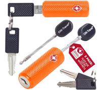 OW-Travel Lucchetto TSA Cavo con Chiave per Valigie, Bagagli da Viaggio. Lucchetto Filo Acciaio Piccolo con Chiave per Armadietto Palestra. Lucchetti TSA USA Arancia 2 Pezzi