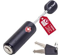 OW-Travel Lucchetto TSA Cavo con Chiave per Valigie, Bagagli da Viaggio. Lucchetto Filo Acciaio Piccolo con Chiave per Armadietto Palestra. Lucchetti TSA USA Nero 1 Pezzo