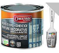 Owatrol DECO Vernice Smalto protettivo, Primer antiruggine, perfetto per Ferro (anche zincato), Legno, PVC, Plastica, Tegole. Finitura Lucida (0,75 Lt, Grigio RAL 7040)