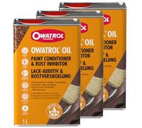 OWATROL® Olio antiruggine 3 x [1L] - per metalli, plastica, vetro, legno, colori e vernici con primer per auto, anticorroso, convertitore per auto, in metallo