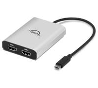 OWC Adattatore USB-C a Doppio HDMI 4K con DisplayLink - Supporta 2 Monitor 4K a 60Hz - Compatibile Mac M1/M2/M3/M4, PC, ChromeOS - Plug & Play, Universale, Nero/Argento
