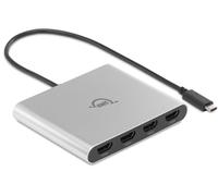 OWC Adattatore USB-C Quad HDMI 4K con DisplayLink - 4 Monitor 4K @60Hz, Power Delivery 90W, Compatibile Mac M1/M2/M3/M4, PC, Chromebook - Plug & Play, Audio HDMI, Bus Powered