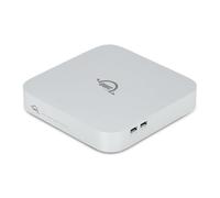 OWC Enclosure StudioStack Thunderbolt 5 Dual-Drive Hybrid Storage e Connectivity Hub che si impila perfettamente con Mac Studio e Mac mini 2018-2023. Compatibile anche con altri dispositivi Mac e PC.