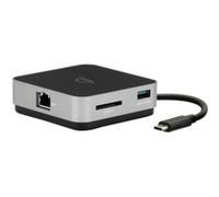 OWC - Travel Dock E USB-C a 6 porte 100 W- grigio siderale, 2x USB 3.2 tipo A, 1x HDMI 2.0, 1x lettore di schede SD, 1x Gigabit Ethernet, 1x pass-through di alimentazione USB-C
