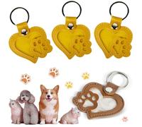 OWDONGC Portachiavi commemorativo per capelli, a forma di zampa, per cani e gatti, regalo unico per gli amanti degli animali domestici (giallo, 3 pezzi)