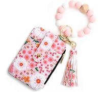 OWDONGC Portafoglio da donna in stile bohémien, con portachiavi, braccialetto da polso con tasca porta carte di credito con decorazione con nappe in rilievo, Rosa, M, gotico