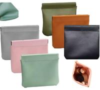 OWDONGC Sacchetto personalizzato dell'organizzatore del cuoio della chiusura a scatto, nessun sacchetto cosmetico della tasca di chiusura automatica della cerniera, organizzatore di cuoio per lo