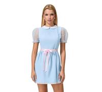 Owegvia Costume da donna per Halloween da donna, per travestimento da Lolita, colore blu, con scritta "Grady Twins Sister" (cintura rosa, L)