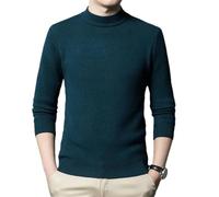 OWEIEYEU Maglione da uomo in cashmere con collo a lupetto, a maniche lunghe, pullover in maglia aderente, maglione caldo, En8 nerastro, XXL