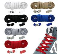 Owelth 6 Paia Lacci Scarpe Elastici, Lacci Piatta senza Nodo con Chiusura, No Tie Shoelaces in Poliestere, Lacci Elastici per Scarpe Adulti Bambini per Scarpa da Ginnastica, Corsa, Casual