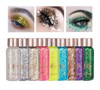 Owelth 9 Colori Gel Glitter Viso, Brillantini Body Trucco Make Up Gel, Glitter Corpo Capelli Unghie Occhi per Party Festival Festa Decorazione, Lunga Durata Scintillante