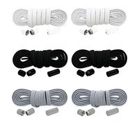 Owelth Lacci Scarpe Elastici, Lacci senza Nodo con Chiusura, No Tie Shoelaces in Poliestere, Lacci Colorati Bianchi Neri Adulti Bambini per Scarpa da Ginnastica, Corsa, Casual