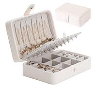 Owelth Portagioie da Viaggio Donna, Portable Portagioie Piccolo in Pelle, Scatola Portagioie Porta Gioielli da Viaggio, Organizer per Gioielli Regalo per Amica per Orecchini, Anelli, Collane