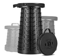 Owelth Sgabello Pieghevole Portatile più Alto, Sedia telescopico Regolabile in Altezza 7,5~51,5 cm, Plastica Sedie da Campeggio per Esterni, Pesca, Barbecue, Viaggi, Giardino