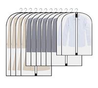 12PCS Custodia Porta Abiti, Copriabiti Antipolvere Trasparenti, PEVA Lavabile Buste per Abiti, Copertura Vestiti con Cerniera, Custodie Copri Abiti per Smoking, Giacca, Camicie (60×80/100/120cm)