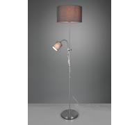 OWEN PIANTANA METALLO ACCIAIO SATINATO CON LAMPADA LETTURA E 2 PARALUMI ATTACCO E14-E27 CON ACCENSIONI SEPARATE D. 36CM ALTEZZA 160CM