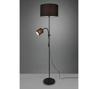 OWEN PIANTANA METALLO NERO CON LAMPADA LETTURA E 2 PARALUMI ATTACCO E14-E27 CON ACCENSIONI SEPARATE D. 36CM ALTEZZA 160CM