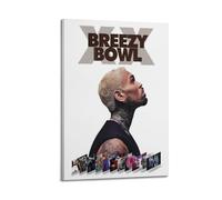 owengo Poster di Chris Brown, stampa artistica su tela con musica pop per l'estetica della stanza, 60 x 90 cm, stile cornice
