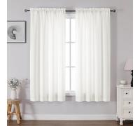 OWENIE Heidi - Tende naturali per soggiorno, lunghezza 160 cm, set di 2 pannelli, in tinta unita, filtranti la luce, per camera da letto, isolamento termico, con tasca per bastone, 2 pezzi ciascuno