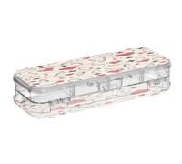 OWFKAY Astuccio con forniture Baseball Love Star plastica trasparente matita scatola organizzatore pastello scatola portaoggetti doppio strato portapenne per la scuola