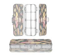 OWFKAY Astuccio con forniture Gesù con pane in plastica trasparente matita scatola organizer pastello scatola portaoggetti doppio strato portapenne per la scuola