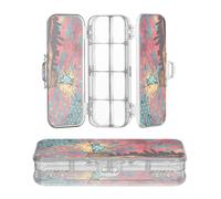 OWFKAY Astuccio con forniture La Statua della Libertà e l'Aquila Plastica Trasparente Matite Box Organizer Pastelli Scatola di Immagazzinaggio Doppio Strato Portapenne per la Scuola