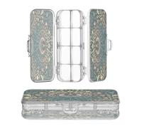 OWFKAY Astuccio con forniture Moon Star Dreamcatcher plastica trasparente matita scatola organizzatore pastello scatola portaoggetti doppio strato portapenne per la scuola