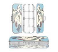OWFKAY Astuccio con forniture motivo dalmata plastica trasparente matita scatola organizzatore pastello scatola portaoggetti doppio strato portapenne per la scuola