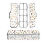 OWFKAY Astuccio con forniture Parole Plastica Trasparente Matita Box Organizer Pastelli Scatola di Immagazzinaggio Doppio Strato Portapenne per la Scuola