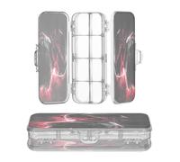 OWFKAY Astuccio con forniture rosso giocatore di calcio scatola di plastica trasparente matita organizzatore pastello scatola portaoggetti doppio strato portapenne per la scuola
