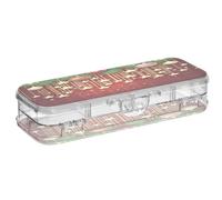 OWFKAY Astuccio con forniture Star Christmas Ball plastica trasparente matita scatola organizzatore pastello scatola portaoggetti doppio strato portapenne per la scuola