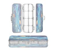 OWFKAY Astuccio con forniture Vastness of The Universe plastica trasparente matita scatola organizzatore pastello scatola portaoggetti doppio strato portapenne per la scuola