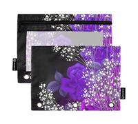 OWFKAY Astuccio per raccoglitori a 3 anelli, confezione da 2, 3 fori, con chiusura lampo, con finestra trasparente, fiore giapponese ciliegia, Ciliegia Fi, one sizex2, Beauty case