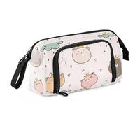 OWFKAY Astuccio portapenne di grande capacità, per scuola, università, ufficio, organizer per adolescenti, ragazze, adulti, studente-re orso sfondo per bambini, Sfondo Orso Re per Bambini, Taglia