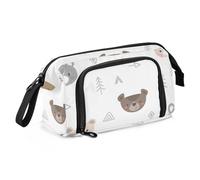 OWFKAY Astuccio portapenne di grande capacità, per scuola, università, ufficio, organizer per adolescenti, ragazze, adulti, studenti, orsi dei cartoni animati, Orsi Cartoon, Taglia unica, Beauty Case