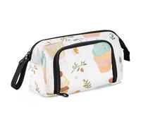 OWFKAY Astuccio portapenne di grande capacità, per scuola, università, ufficio, organizer per adolescenti, ragazze, adulti, studentesse, torta, gelato con ciliegie, Motivo torta di gelato alla