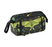 OWFKAY Astuccio portapenne di grande capacità, per scuola, università, ufficio, per adolescenti, ragazze, adulti, studenti, falena verde mistica, Falena verde mistica, Taglia unica, Beauty Case