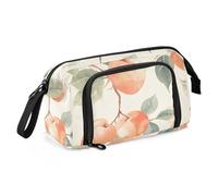 OWFKAY Astuccio portapenne di grande capacità, per scuola, università, ufficio, per adolescenti, ragazze, adulti, studenti, motivo pesche su rami, Acquerello Pesche su Rami Pattern, Taglia unica