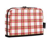 OWFKAY Astuccio portapenne grande astuccio portapenne con apertura ampia organizer cerniera materiale scolastico ragazze ragazzi rosso bianco verde plaid