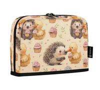OWFKAY Astuccio portapenne grande astuccio portapenne con apertura ampia organizer cerniera materiale scolastico ragazze ragazzi Little Duck Hedgehog Cake