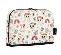 OWFKAY Astuccio portapenne grande con apertura ampia, organizer con cerniera, materiale scolastico per ragazze, ragazzi, fantasma, fiore, teschio