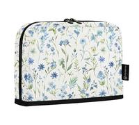 OWFKAY Astuccio portapenne grande con apertura ampia, organizer con cerniera, materiale scolastico, per ragazze e ragazzi, colore blu acquerello, fiori selvatici