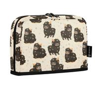 OWFKAY Astuccio portapenne grande con apertura ampia, organizer con cerniera, materiale scolastico per ragazze e ragazzi, motivo pecora, stelle nere