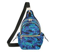 OWFKAY Blue Sharks - Borsa a tracolla per uomo e donna, borsa a tracolla, antifurto, da viaggio, escursionismo