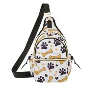 OWFKAY Bone Pawprint Borsa a tracolla per donne e uomini, borsa a tracolla per il petto, antifurto, viaggi, escursionismo