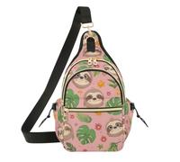 OWFKAY Borsa a tracolla con bradipo carino con palma per donne e uomini, borsa a tracolla antifurto, viaggi ed escursioni